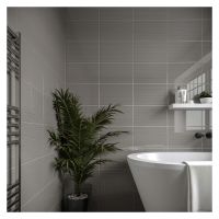 Sandrine Gloss Grey Ceramic Wall Tile 250 x 400mm
