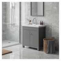 Majestic Gloss Grey Porcelain Floor & Wall Tile 600 x 600mm