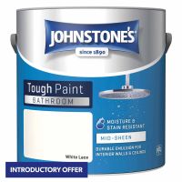 Johnstones Bathroom Mid Sheen Emulsion White Lace 2.5ltr