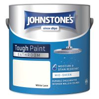 Johnstones Bathroom Mid Sheen Emulsion White Lace 2.5ltr