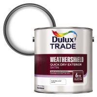 Dulux Trade Weathershield Quick Drying Exterior Satin Brilliant White 2.5ltr