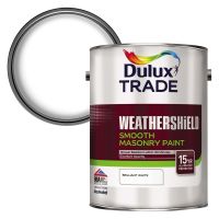 Dulux Trade Weathershield Smooth Masonry Paint Brilliant White 5ltr