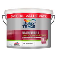 Dulux Trade Weathershield Smooth Masonry Paint Pure Brilliant White 7.5L