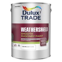 Dulux Trade Weathershield Smooth Masonry Paint Pure Brilliant White 5ltr