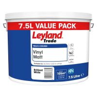Leyland Trade Vinyl Matt Emulsion Brilliant White 7.5ltr