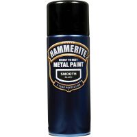 Hammerite Direct to Rust Metal Paint Smooth Black 400ml Spray