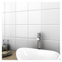 Flat Gloss White Ceramic Wall Tile 150 x 150mm