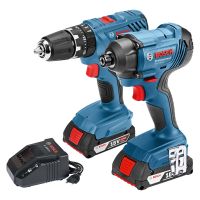 Bosch 18V Combi Drill & Impact Driver Twin Pack With 2 x 2Ah Batteries