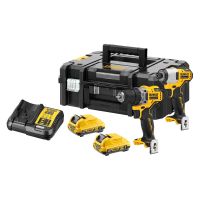 DeWalt 12V XR Brushless Combi Drill & Impact Driver Twin Pack With 2 x 3Ah Batteries