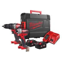 Milwaukee 18V Brushless Combi & Impact Driver Twin Pack With 2 x 5Ah Batteries