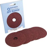 Assorted Grade 115mm Fibre Backed Sanding Discs (Pk 5)