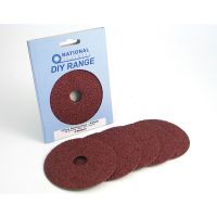 Assorted Grade 125mm Fibre Backed Sanding Discs (Pk 5)