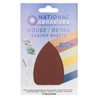 Red Aluminium/Oxide Mouse Abrasive Sheets Assorted Pack 5