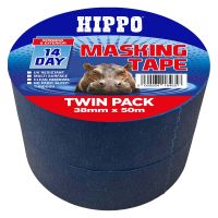 Hippo 14 Day Masking Tape 38mm x 50m Twin Pack