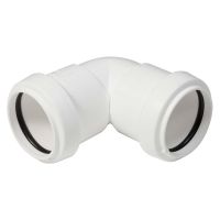 FloPlast 32mm White Push Fit 90° Knuckle Bend