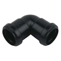 FloPlast 40mm Black Push Fit 90° Knuckle Bend