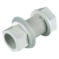 FloPlast White Overflow 22mm Straight Tank Connector