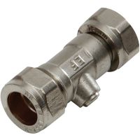 Chrome Compression Male Straight Coupler 15mm x ½"