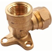 Copper Compression Wall Plate Elbow 15mm x ½"