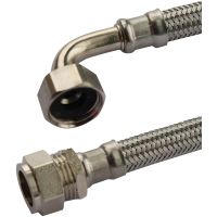 Flexible Tap Connector 15mm x ½" x 500mm with Comp Elbow