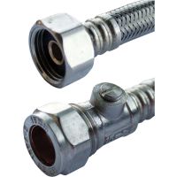 Flexible Tap Connector 15mm x ½" x 300mm with Isolator Valve