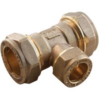 Copper Compression Reducing Tee 22mm x 22mm x 15mm