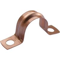 Copper Saddle Pipe Clip 15mm Pack 8