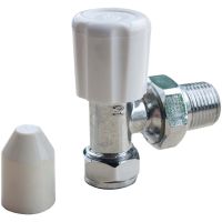 Angled Radiator Valve with Caps 15mm x ½" Pack of 10