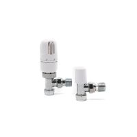 Westherm 15mm Angled TRV & Lockshield White Radiator Valve