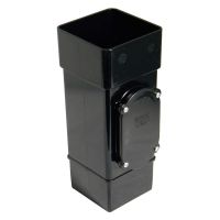 FloPlast Black 65mm Square Downpipe Access Pipe
