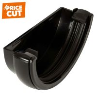 FloPlast Black 112mm Half Round Gutter External Stop End