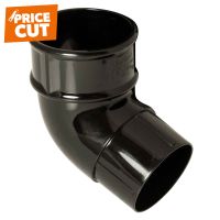 FloPlast Black 68mm Round Downpipe 112.5° Offset Bend