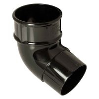 FloPlast Black 68mm Round Downpipe 112.5° Offset Bend