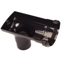 Half Round 76mm Stopend Outlet Black