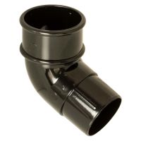 FloPlast Black Miniflo 50mm Round Downpipe 112.5° Offset Bend