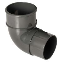 FloPlast Anthracite Grey 68mm Round Downpipe 92.5° Offset Bend