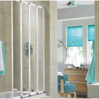 Aqualux AQUA4 White Folding Bath Shower Screen
