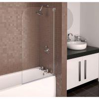 Aqualux AQUA3 Silver Radius Bath Shower Screen