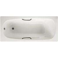 White Steel Bath With Twin Grips 1700 x 700mm