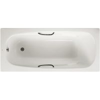 White Steel Bath With Twin Grips 1500 x 700mm
