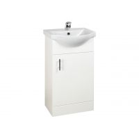Larch Bathroom Vanity Unit & Basin 450mm White Gloss