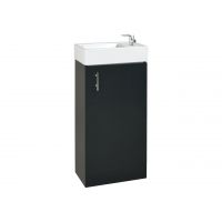 Yew Bathroom Vanity Unit & Basin 400mm Grey Gloss