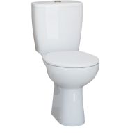 Lecico Atlas Smooth Close Coupled Toilet Pan, Cistern & Seat Pack