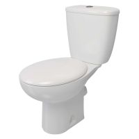 Lecico Atlas Smooth Close Coupled Toilet Pan, Cistern & Seat Pack
