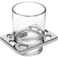 Croydex Sutton Glass Tumbler & Holder Chrome