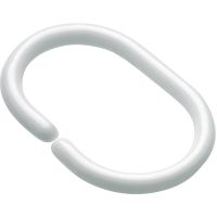Croydex White C Shaped Shower Curtain Rings Pack of 12