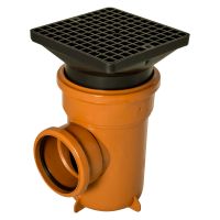 FloPlast 110mm Underground Bottle Gully Trap with Square Grid