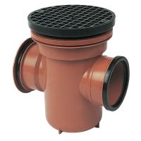 FloPlast 110mm Underground Back Inlet Gully with Circular Grid