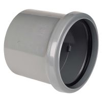 FloPlast Grey 110mm Soil Push Fit Single Socket Coupler