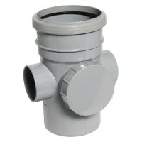 FloPlast Grey 110mm Soil Spigot Tail Access Pipe